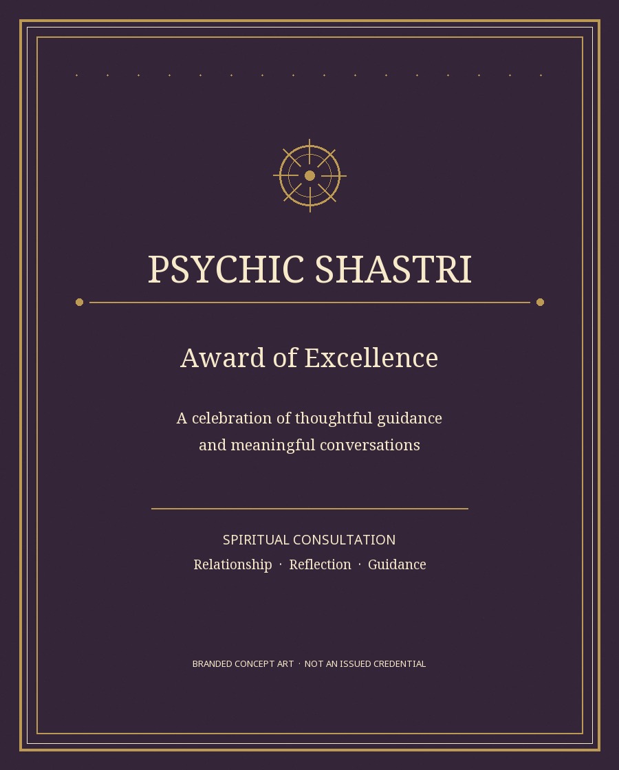 Psychic Shastri award concept artwork; not an issued award