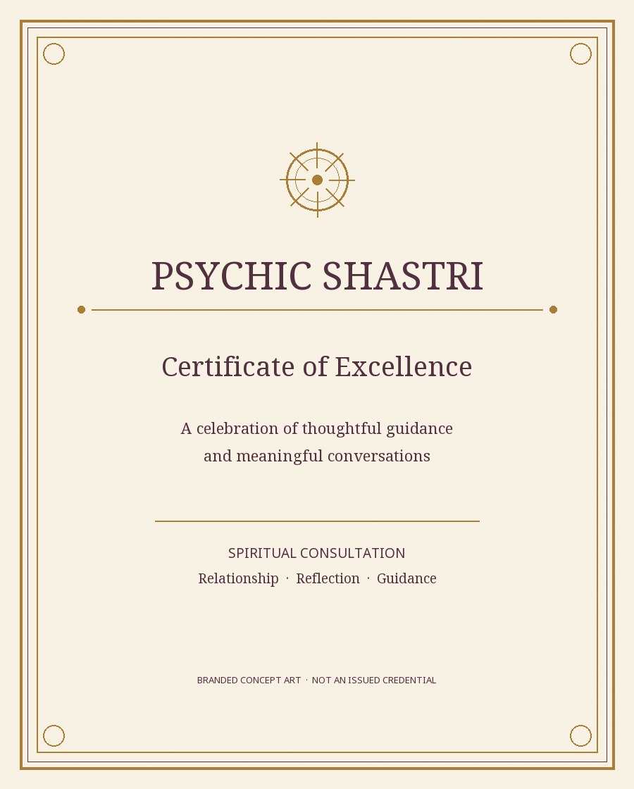 Psychic Shastri excellence concept artwork; not an issued award
