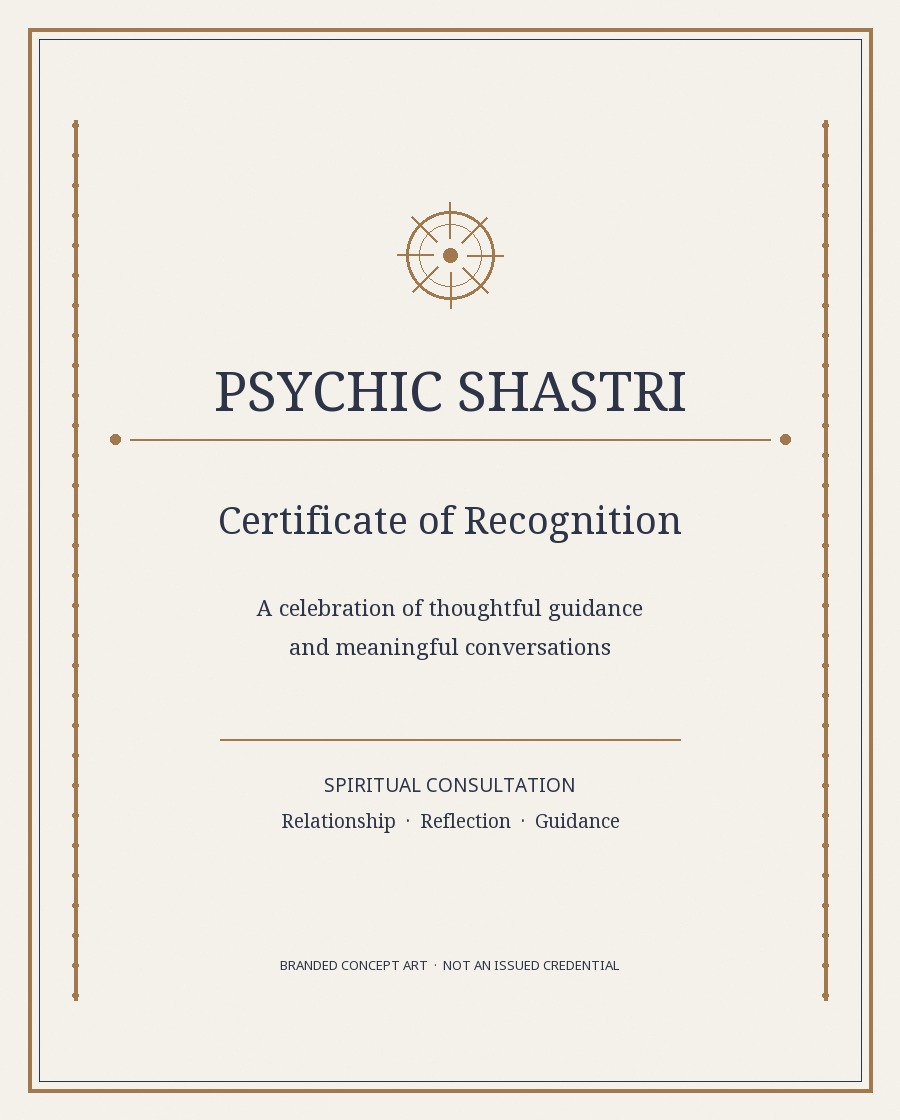Psychic Shastri recognition concept artwork; not an issued award