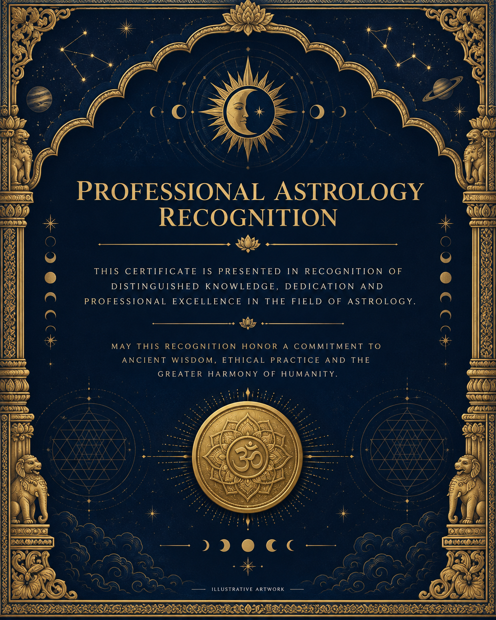 Professional Astrology Recognition, illustrative artwork only